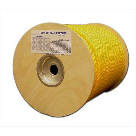 T.W. EVANS CORDAGE CO .5 in. x 600 ft. Buffalo Twisted Polypro Rope in Yellow 80-030